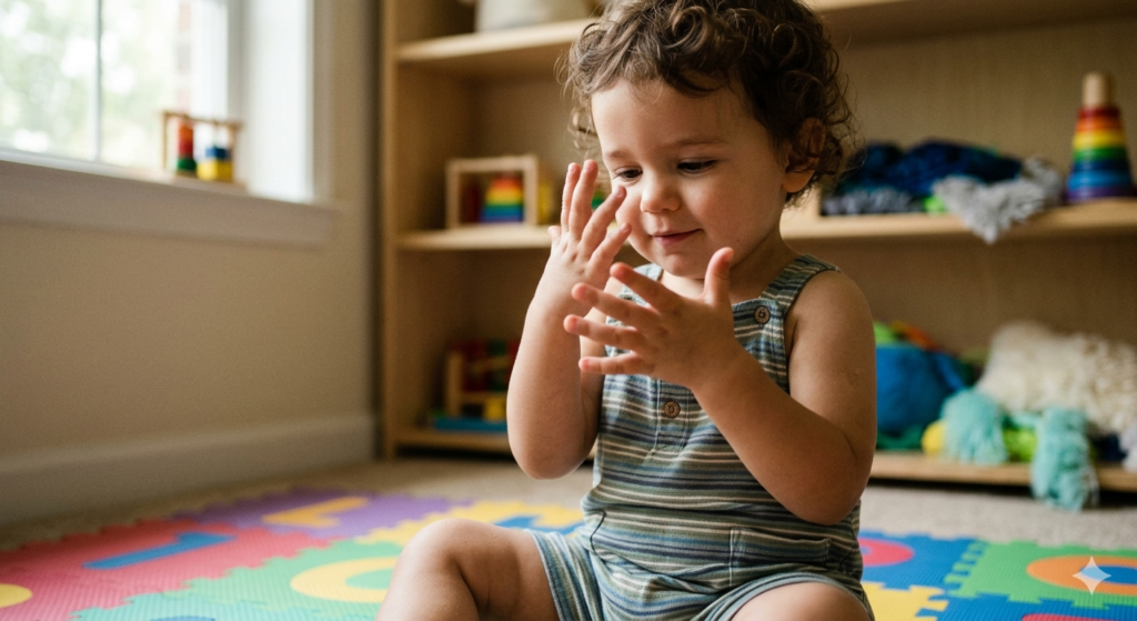 حركة يد طفل التوحد