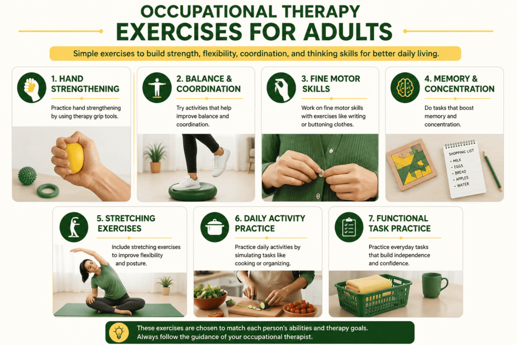 Occupational therapy exercises for adults